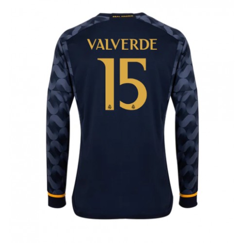 Pánský Fotbalový dres Real Madrid Federico Valverde #15 2023-24 Venkovní Dlouhý Rukáv